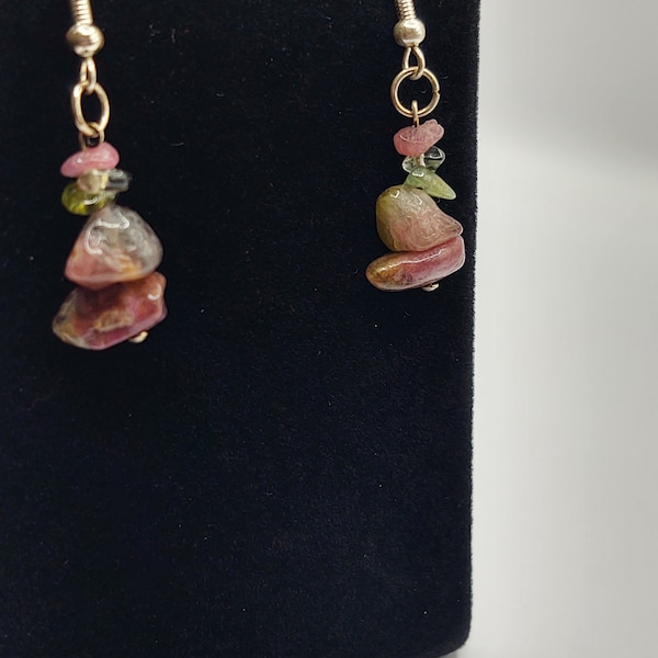 Watermelon Tourmaline Earrings