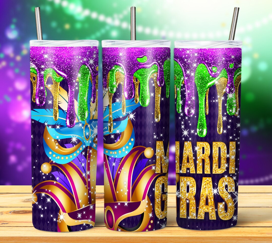 mardi gras tumbler designs