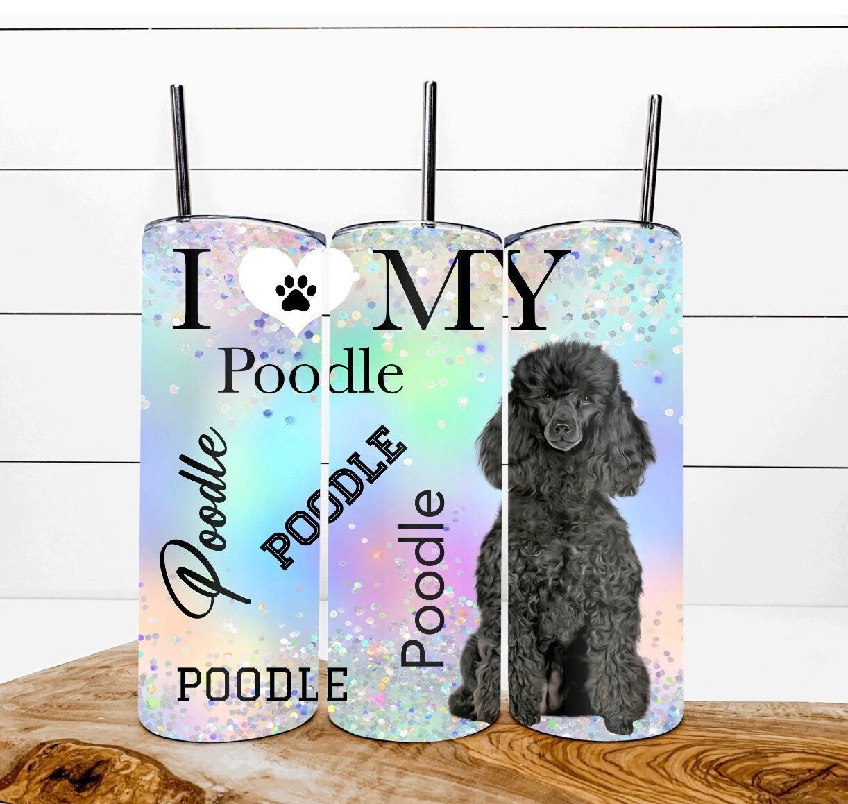 Poodle Tumbler - Black Standard Poodle Tumbler - Black Standard