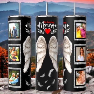 Personalized memorial photo tumbler wrap/ tumbler designs/sublimation/digital download/PNG /loss of loved one/20 oz