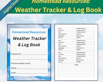 Homestead Resources: Weather Tracker and Log Book | 180 pages Ready to Download PDF