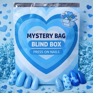 Mystery Press On Nails Blind Box, 6 Sets, Girly Nail, Lucky Scoop