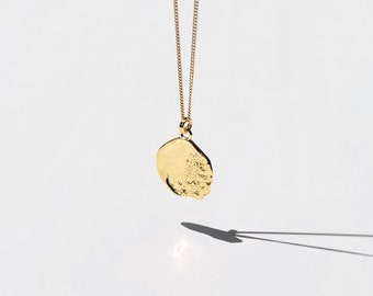 Gold Vermeil Necklace, Dainty Gold Necklace, Layered Necklace, Gold Pendant Necklace, Gold Coin Necklace, Hammered Gold Necklace