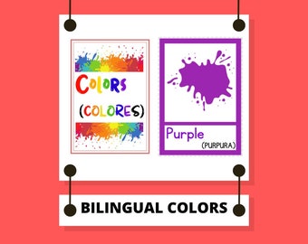Tarjetas de colores bilingües: inglés y español (PDF de 6 páginas)