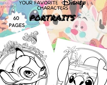 60 Pages - PORTRAITS of Your Favorite Characters - Coloring Book Compilation