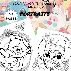 60 Pages - PORTRAITS of Your Favorite Characters - Coloring Book Compilation