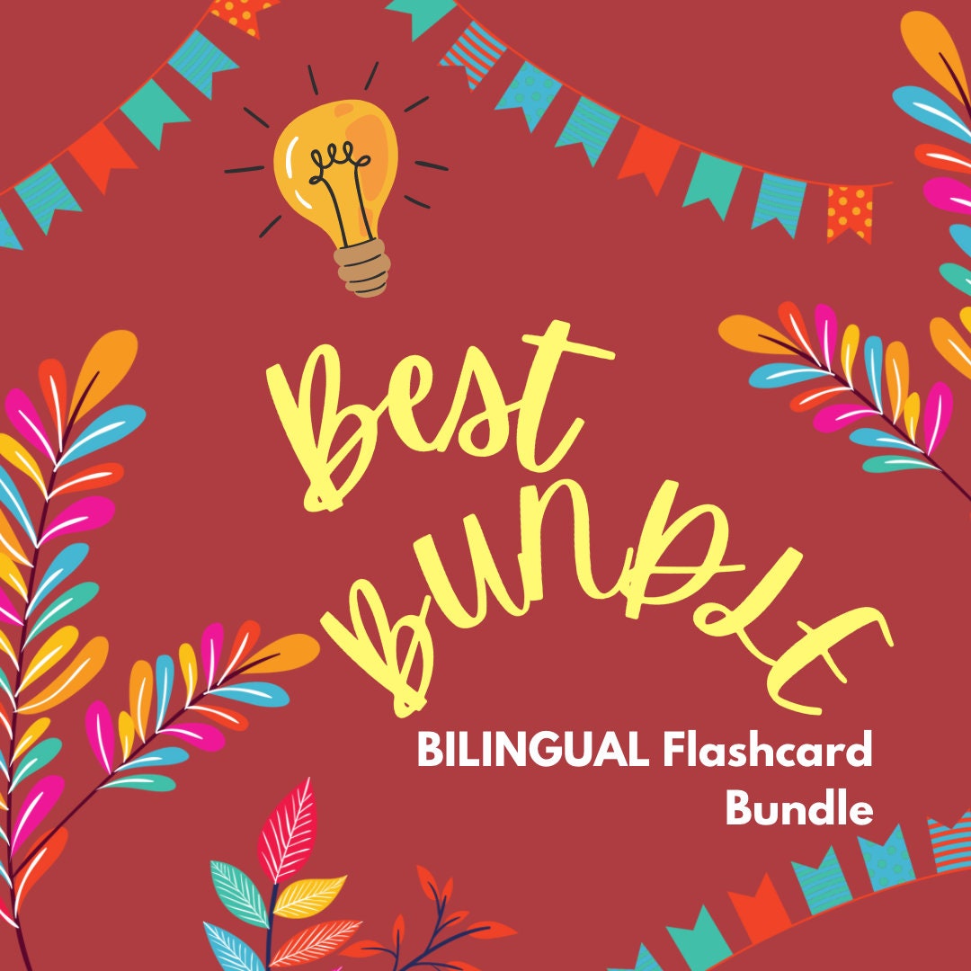BUNDLE Bilingual Flashcards Great for Kids 3 PACK Etsy