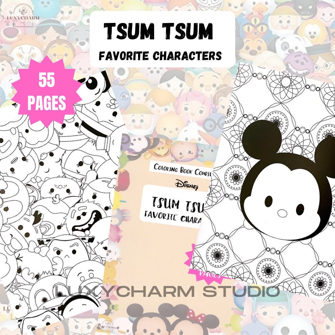 Tsum Tsum Coloring - Etsy, image size:1080x1080