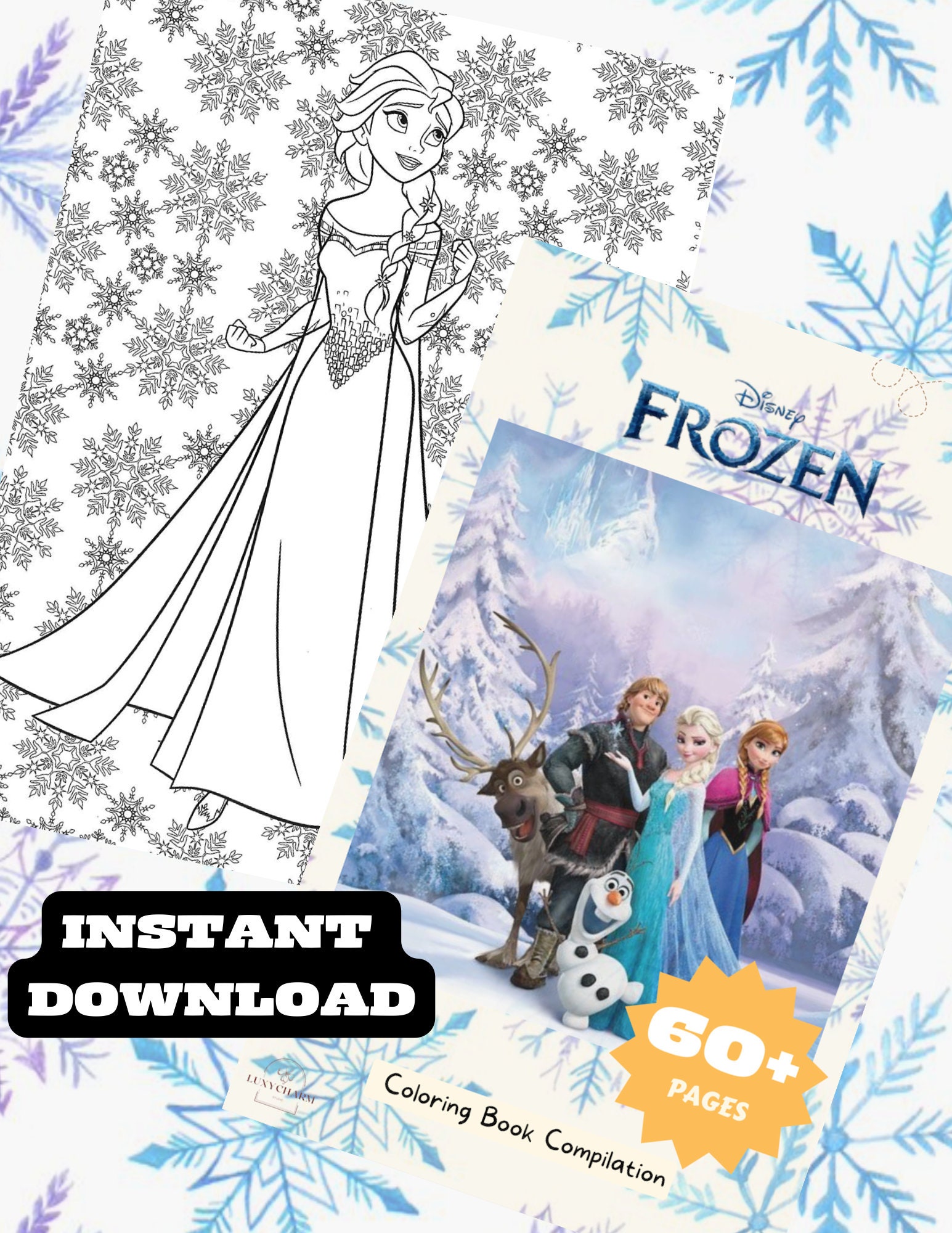 60 PAGES FROZEN Coloring Book Compilation ALL Ages - Etsy
