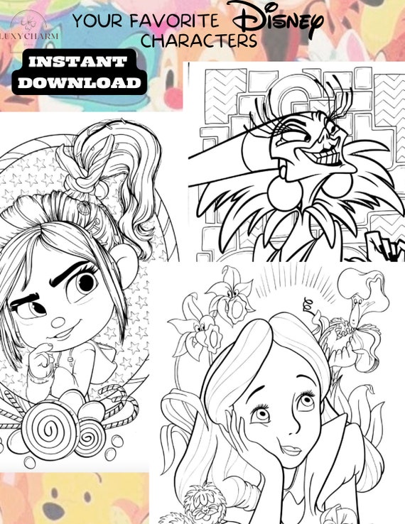 60 Pages PORTRAITS of Your Favorite Characters Coloring Book Compilation 