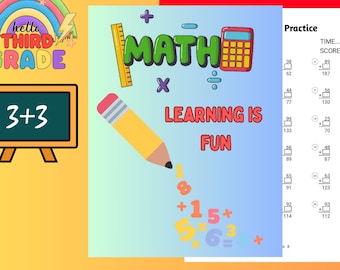 Hojas de trabajo de matemáticas de 3.er grado: Práctica de suma y resta (Descarga digital)