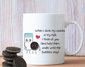 Funny Cookies and Milk Coffee Cup
