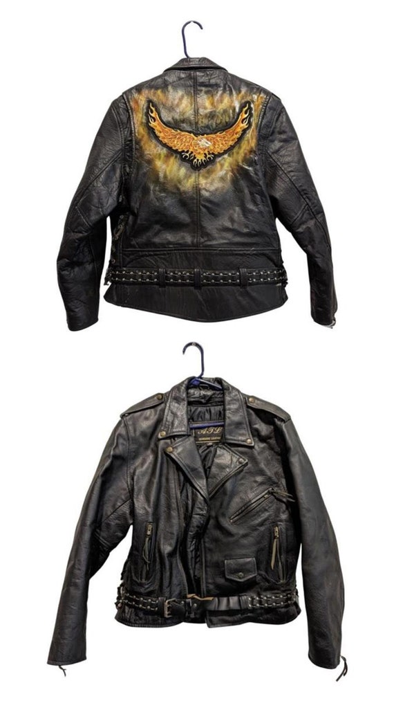 Vintage ATL Genuine Leather Biker Jacket Phoenix … - image 1
