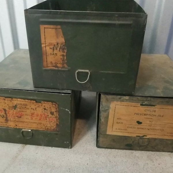 Antique Metal File Drawers - Etsy