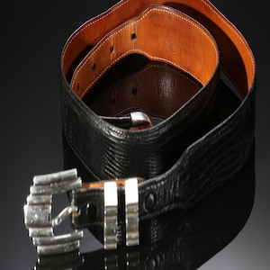 James Reid Sterling Silver ベルト　ジェームスレイド JAMES REID, LTD. Silver Sterling 925 Brown Alligator Men's