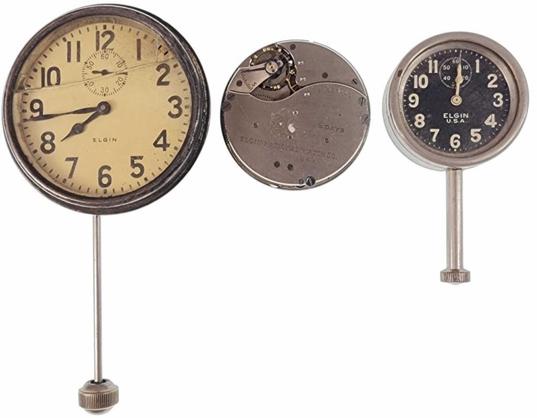 3 Antique Elgin National Watch Co 8 Day Travel Automotive Car Clock Movement Etsy