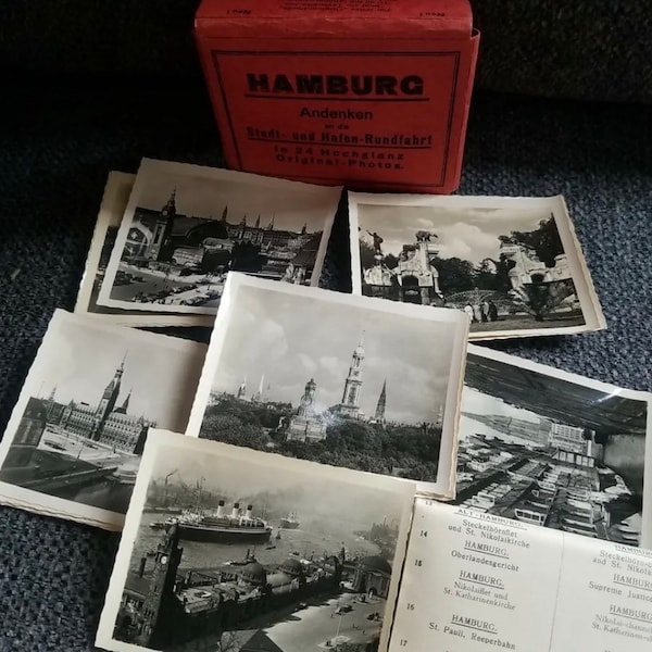 Antique German Hamburg Andenken Stadt under Hafen 24 Hochglanz original photos 1/1 Etsy