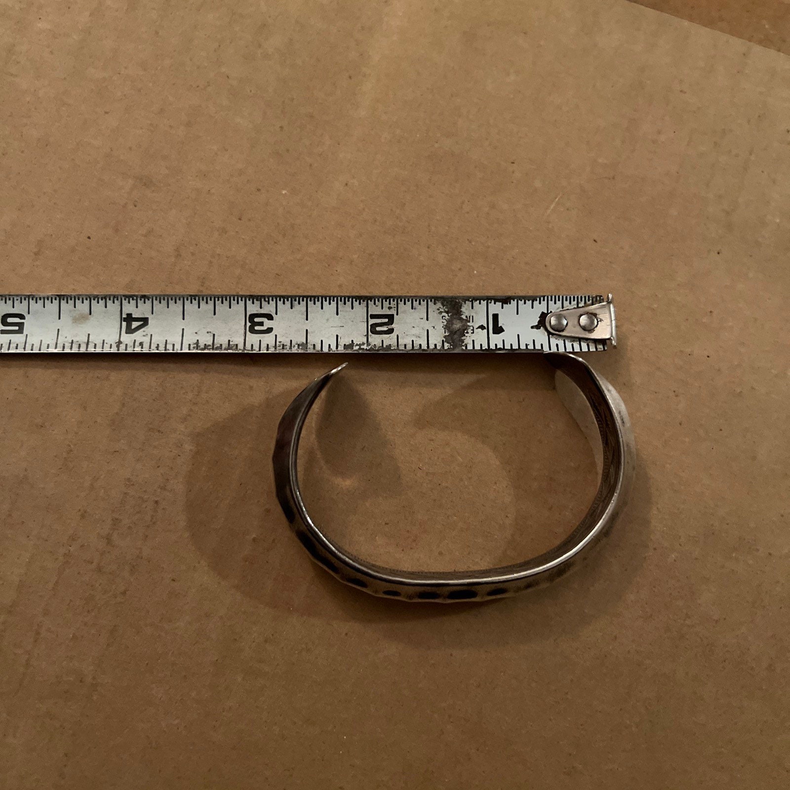 Vintage Native American Michael L. Slim Sterling Silver Cuff 