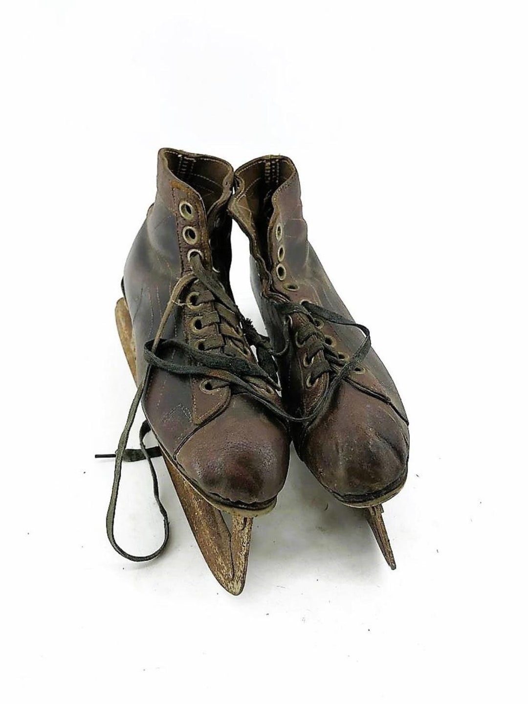 Antique Leather Ice Speed Figure Skating Brown 1/1 on Etsy Etsy