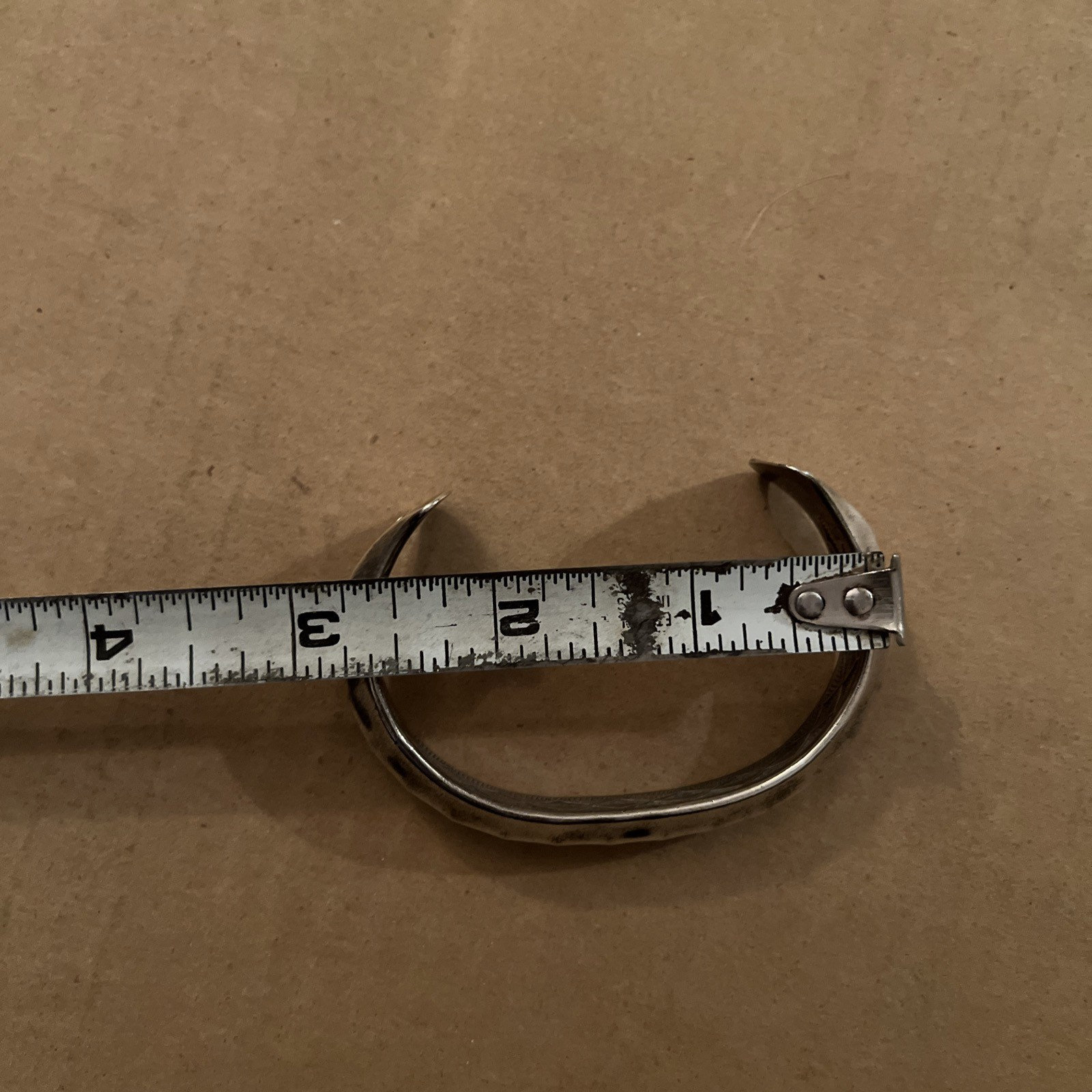 Vintage Native American Michael L. Slim Sterling Silver Cuff 