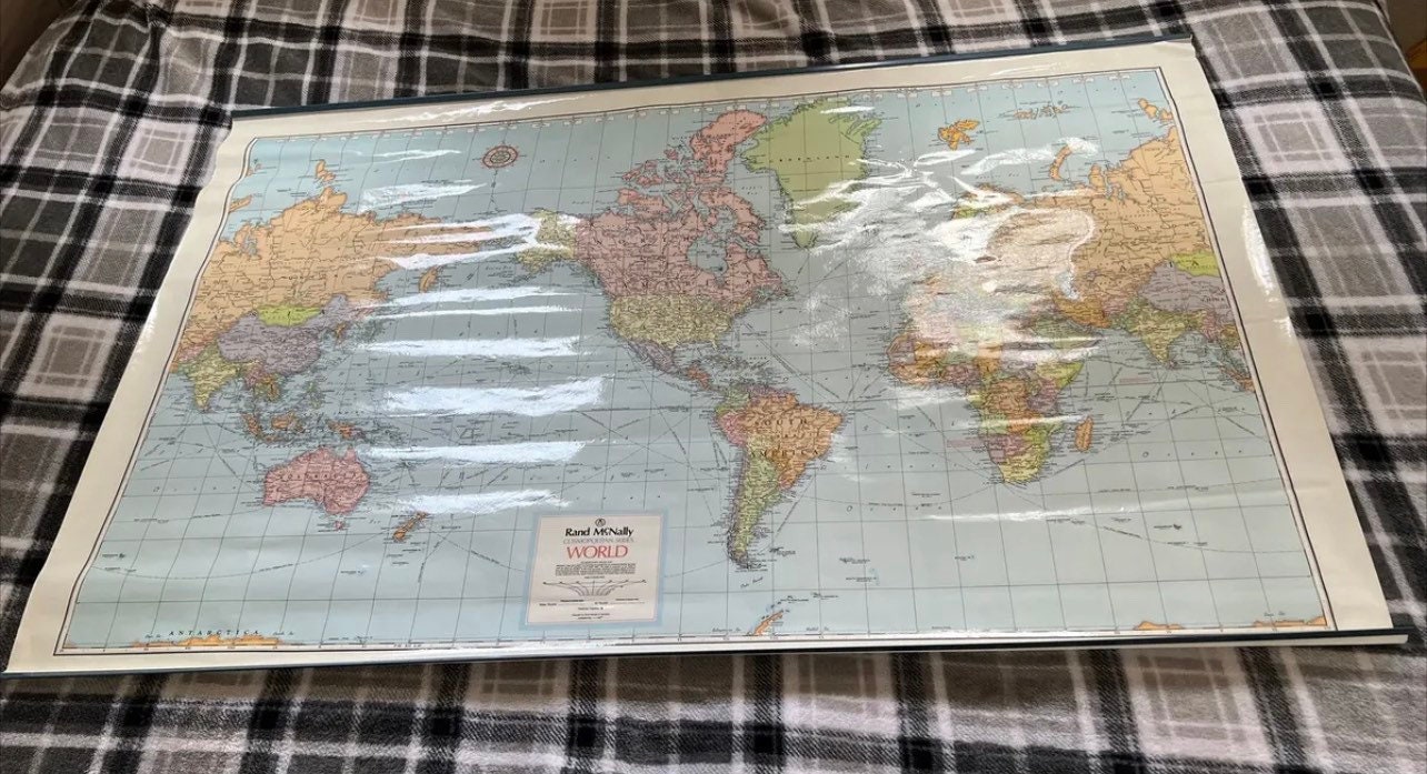 Vintage Mcnally Cosmopolitan Series World Map Mercator's
