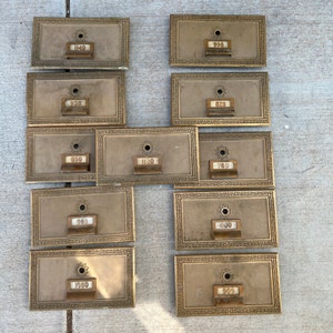 ONE Antique Brass US Post Office Mail Box Door ORO Mfg 11”x6.25”