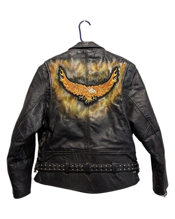 Vintage ATL Genuine Leather Biker Jacket Phoenix … - image 2