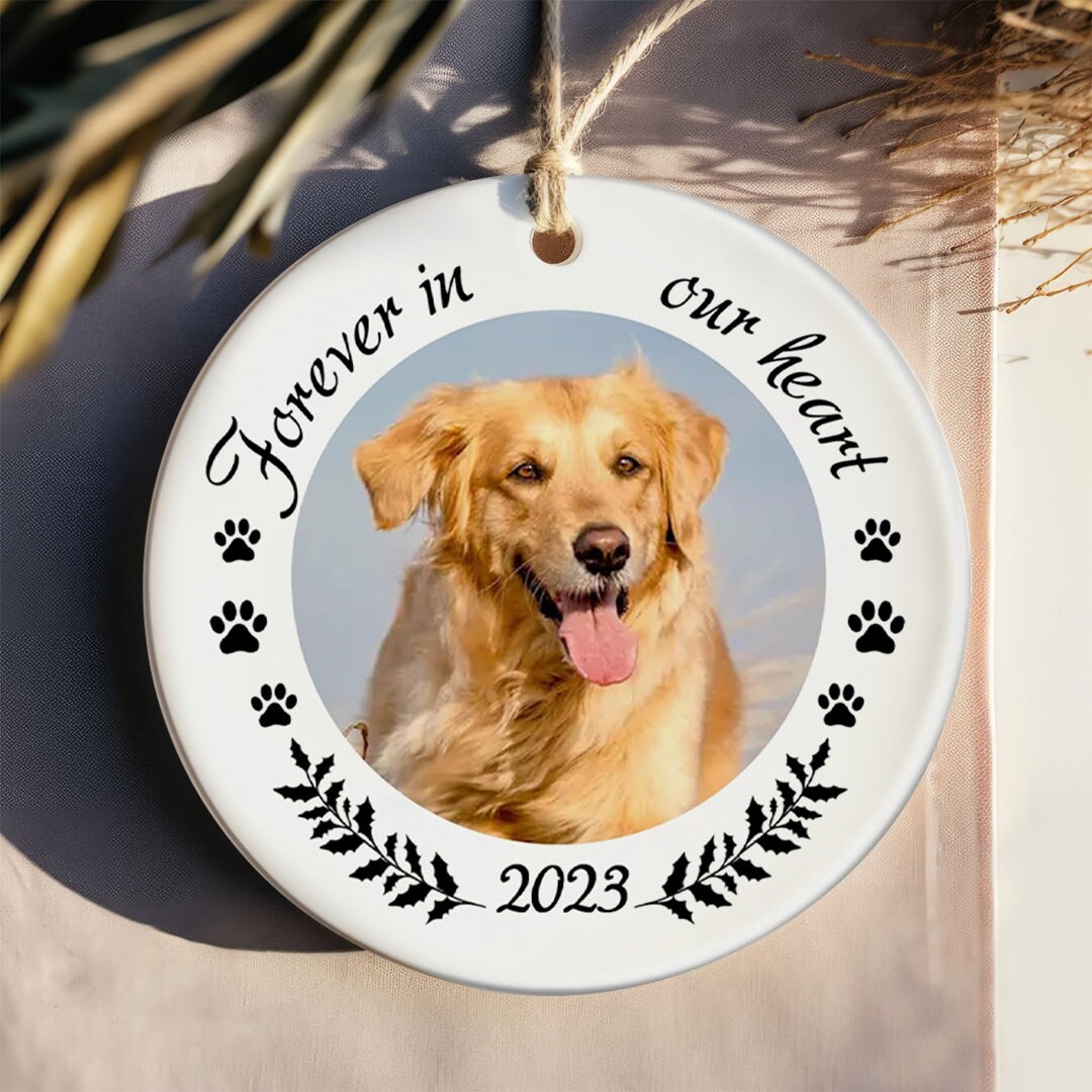 Personalized Photo Dog Cat Memorial Ornament Forever in Our - Etsy