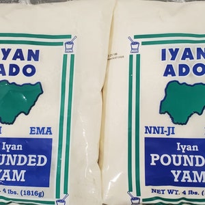 Iyan Ado Pounded Yam 8 funtów (dwie 4-funtowe torby)