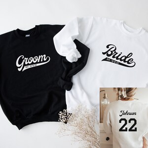 Bride and Groom Personalized Sweatshirts | Bride Sweatshirt | Groom Sweatshirt | Gift for Fiancé | Gift for Newlyweds | Engagement Gift