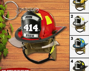 Personalied Firefighter Prints-Leather Fire Helmet-l@@k!! 