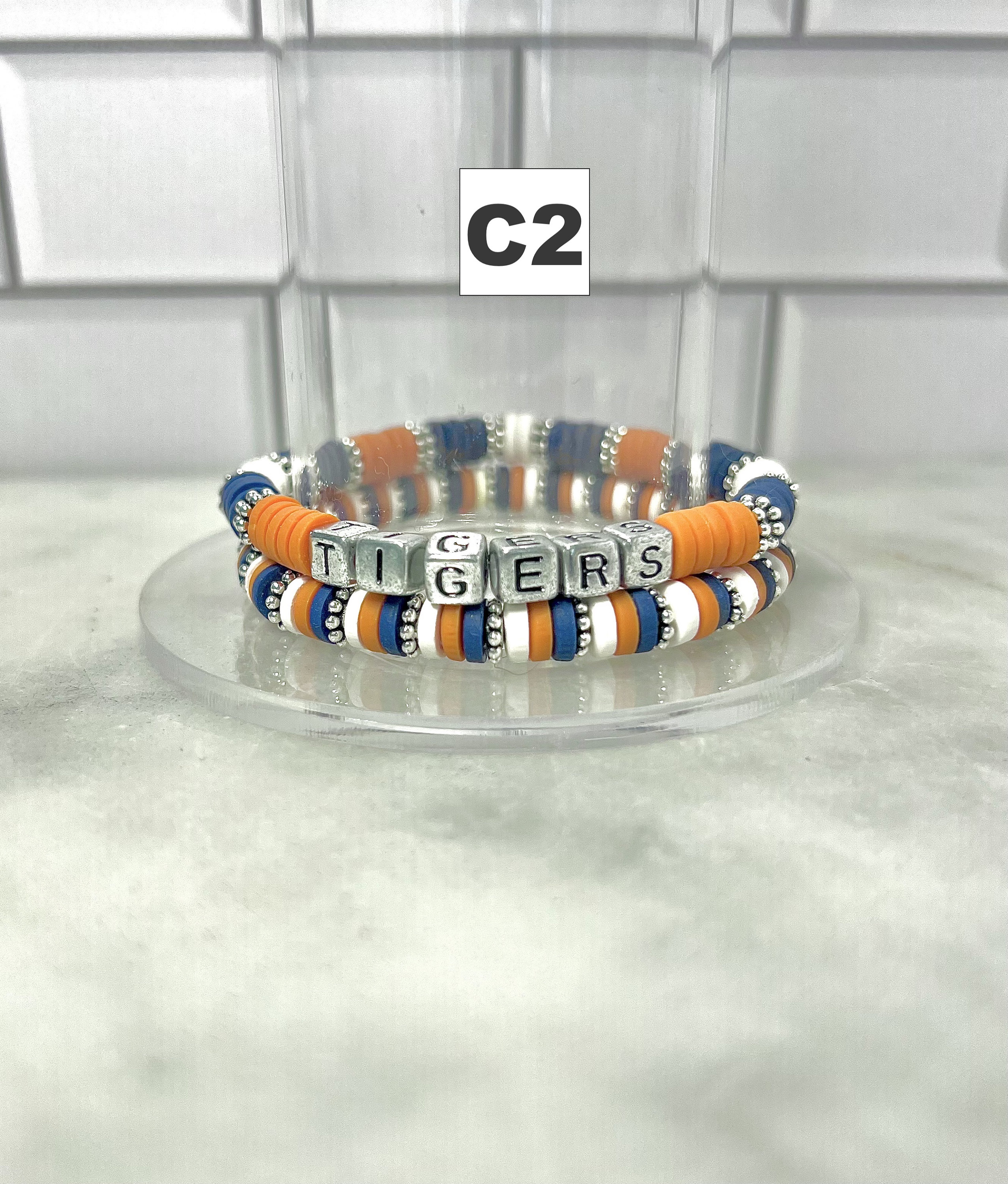 NAVY and ORANGE Game Day Stack Bracelets | Tigers | College Game Day ...
