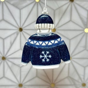Collegiate Sweater-Hat Ornament/PENN STATE School Colors/Christmas Tree Ornament/Holiday Gift/Snowflake/Football/Basketball