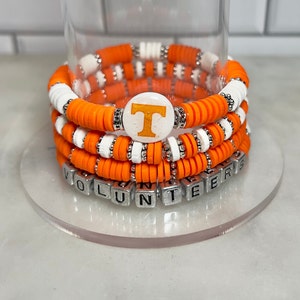 Pulseras apilables para el día del juego de los Tennessee Volunteers: joyería con espíritu escolar