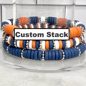 CUSTOM College Stapel Armbänder | Collegespieltag | Wohltätigkeitsvereine | Geschenke für Studenten und graduierte Männer