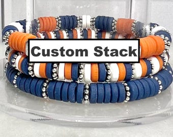 CUSTOM College Stack Bracelets | College Game Day | Charities and Causes | Gifts for Students and Grads