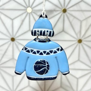 Collegiate Sweater-Hat Ornament/UNC TARHEELS School Colors/Christmas Tree Ornament/Holiday Gift/Snowflake/Football/Basketball
