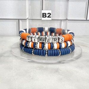NAVY and ORANGE Game Day Stack Bracelets | Tigers | College Game Day | College Football | School Spirit | Gifts for Students and Grads