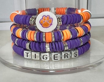 CLEMSON UNIVERSITY Game Day Stack Bracelets | Clemson | College Game Day | School Spirit | Gifts for Students and Grads