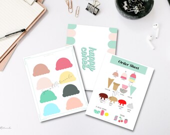 Pretend Play Ice Cream Shop Printable | Kids Pretend Ice Cream Shop | Ice Cream Pretend | Preschool Homeschool Activity | Dramatic Play