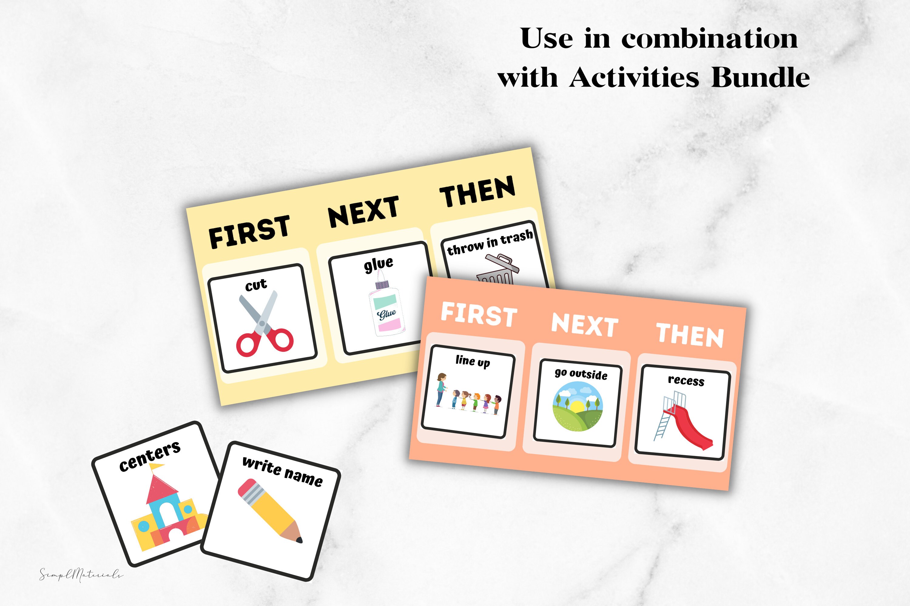 BUNDLE First Then Board | Visual Aid | Visual Schedule | Toddler ...