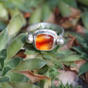 Sterling Silver with Carnelian Ring - Size 6.5