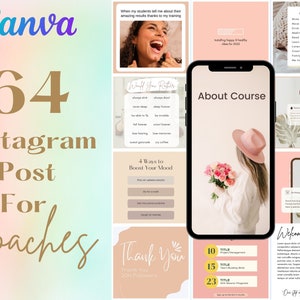 Instagram Post for Coaches, Life Coach Social Media Templates, Coaching Program, Pink Blogger, Engagement Booster, Business Boosting, Canva