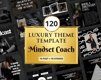 120 Mindset Coach Instagram Templates Life Coach Templates Mindset Coach Social media Posts Holistic Coach Posts Coaching Templates Canva