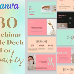 Webinar & masterclass slide deck, online course, online coach, course creator, webinar slides, coaching package, course templates, coaching