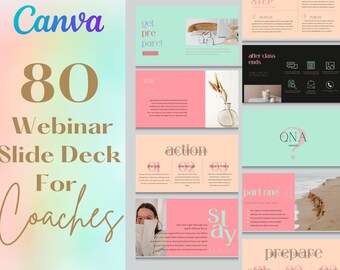 Webinar & masterclass slide deck, online course, online coach, course creator, webinar slides, coaching package, course templates, coaching