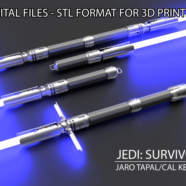 Jedi Survivor Lightsaber - Jaro Tapal Cal Kestis - LGT XRGB Compatible - 3D Printable Model Download Star Wars Customizable