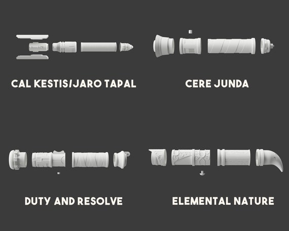 ジェダイフォールンオーダーライトセーバー3Dプリントモデル