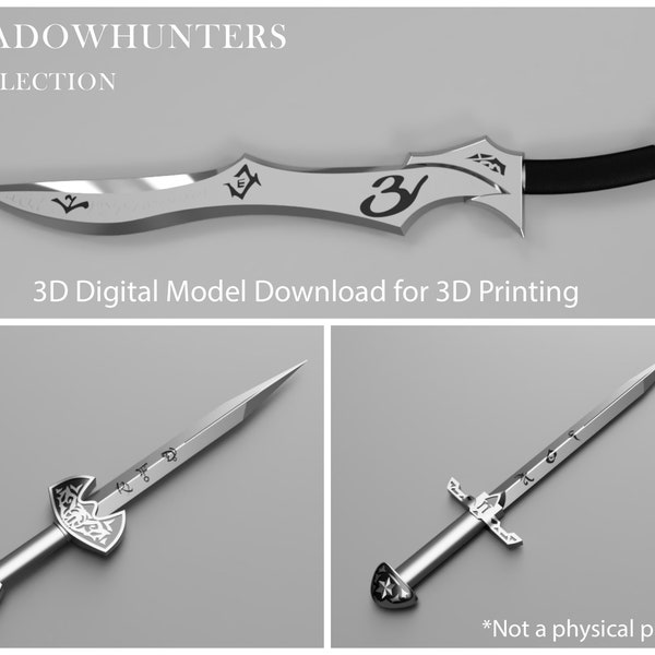Seraph Blade Sword and Kindjal Dagger Bundle - 3D Model Digital Download - Shadowhunters Clary Fray