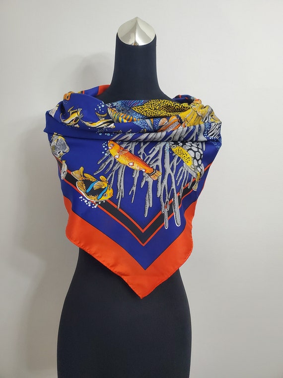 Scarf,Nautical , Tropical Fish, Aquarium, Coral R… - image 1